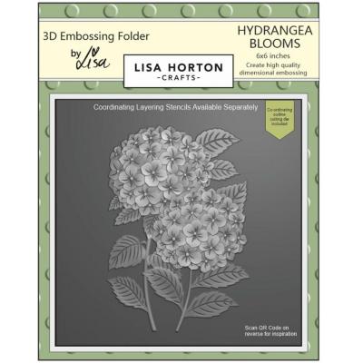 Lisa Horton Crafts 3D Embossing Folder - Hydrangea Blooms